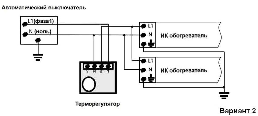 Подключение конвектора к терморегулятору