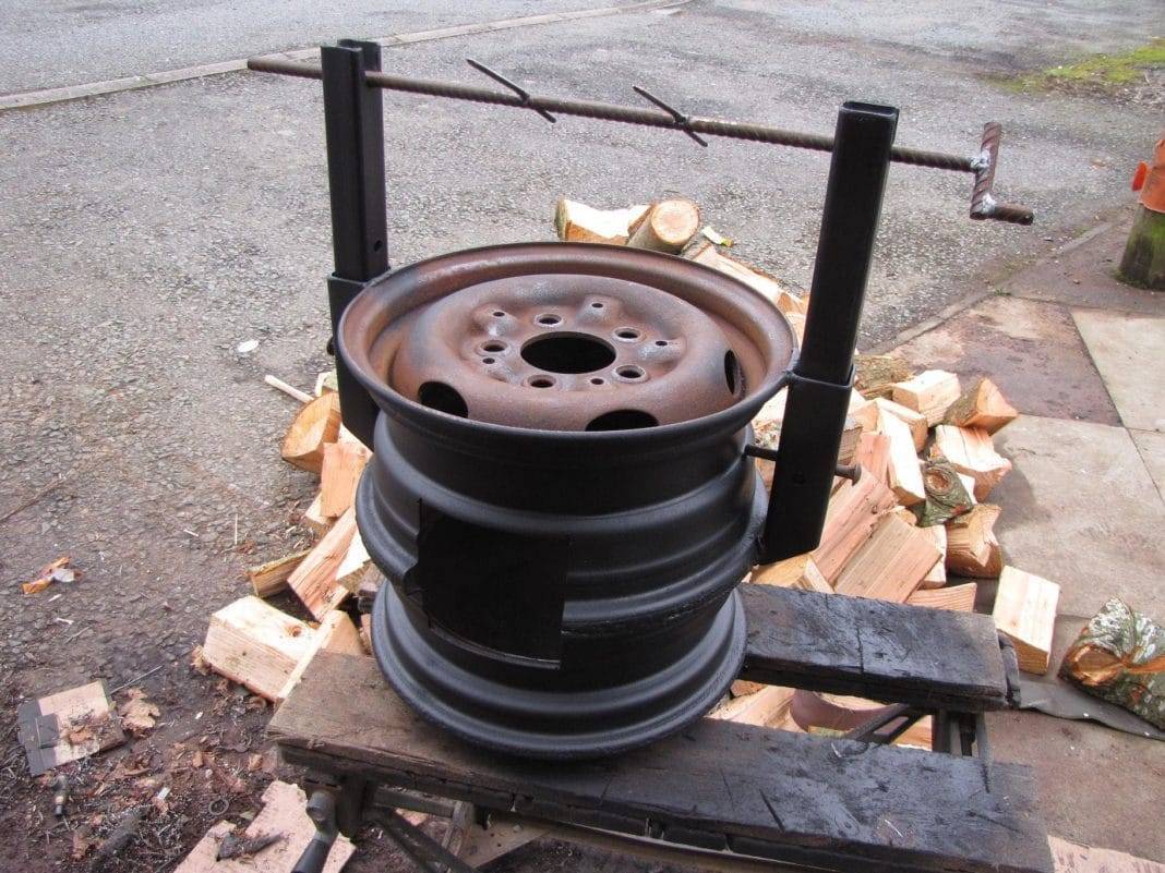 Печка из автомобильных дисков своими руками: для казана, бани и барбекю - как сделать из старых колес +фото и видео