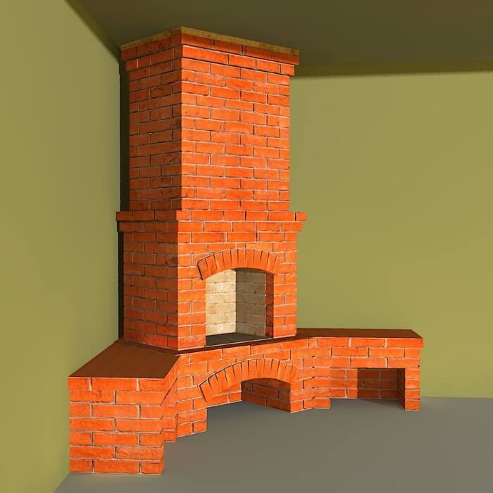 Угловой камин (117 фото): конструкции в интерьере гостиной, своими руками - пошаговая инструкция, размеры порталов