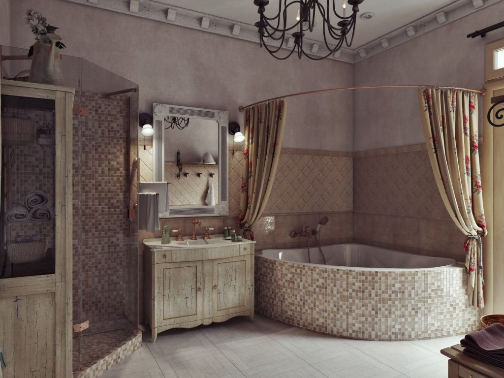 Ванная в стиле «прованс» (85 фото): интерьер и дизайн, маленькая комната с душевой кабиной в прованском стиле