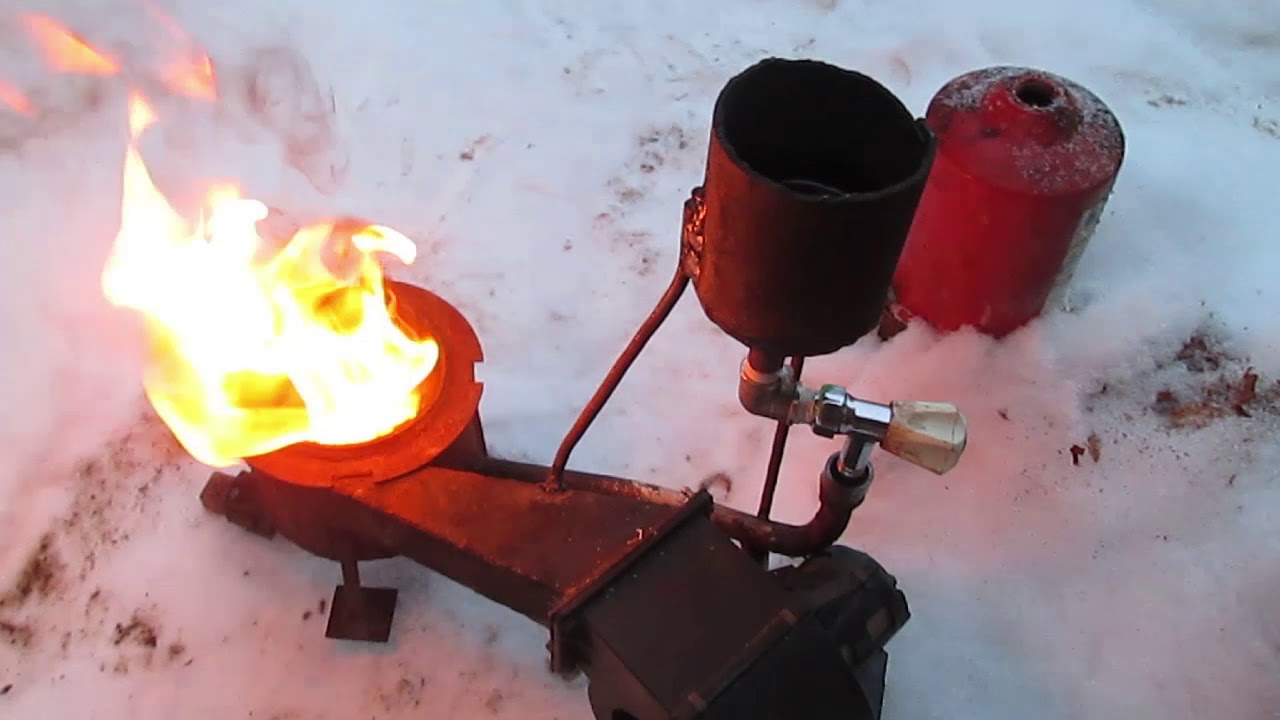 Горелка на отработке из паяльной лампы: видео инструкция по изготовлению своими руками
