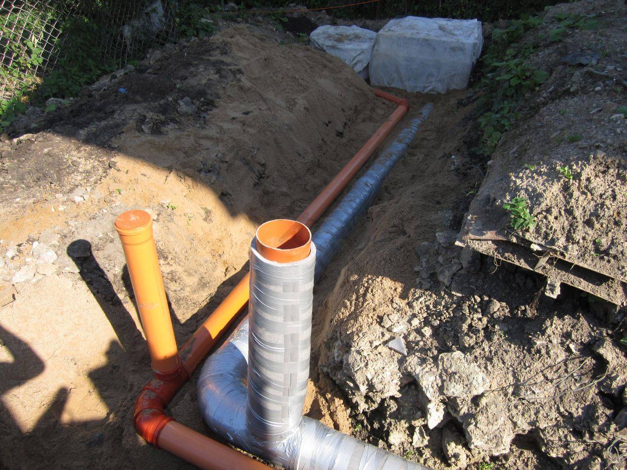 Как выполняется утепление канализационных труб наружной канализации?