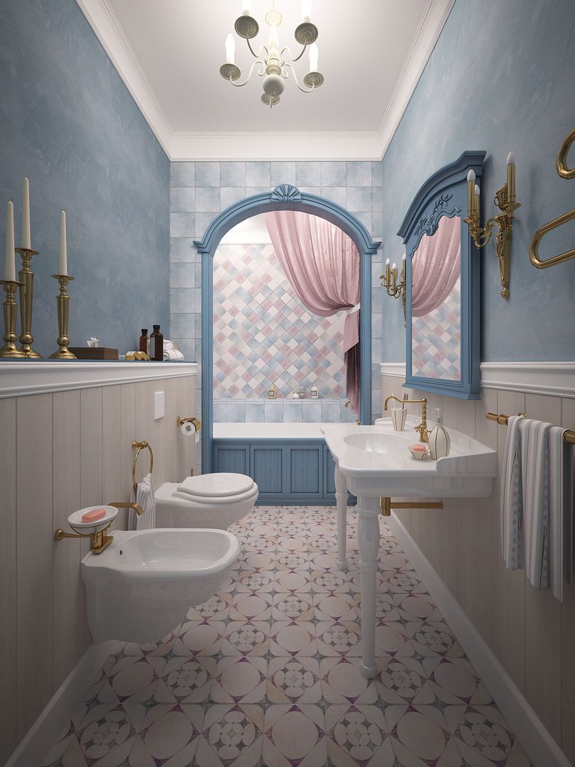 Ванная в стиле прованс (81 фото):  выбор мебели и аксессуаров, дизайн интерьера маленькой комнаты
