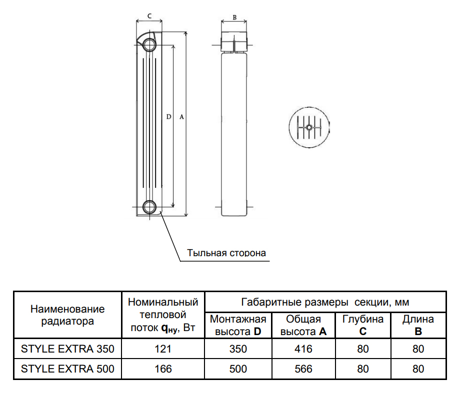 Ширина секции. Радиатор Global 500 чертеж. Радиатор Global Style Extra 350 чертеж. Диаметр входного отверстия биметаллического радиатора. Радиаторы отопления биметаллические Размеры секции.