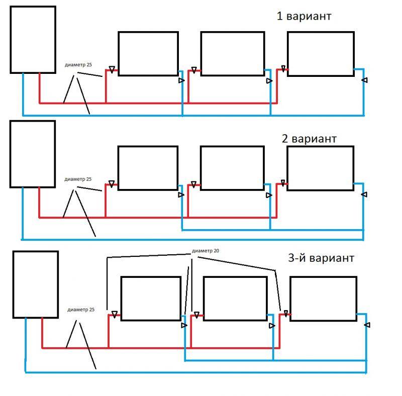 Петля тихельмана и схема системы отопления в двухэтажном доме трехтрубной