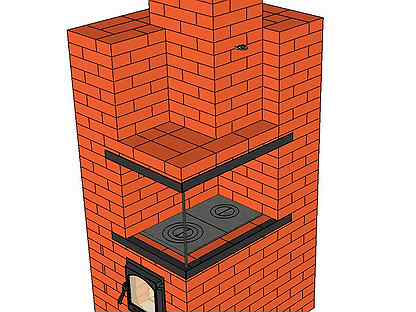 Кирпичные печи для дома с варочной плитой: чертежи, схема кладки, порядовка