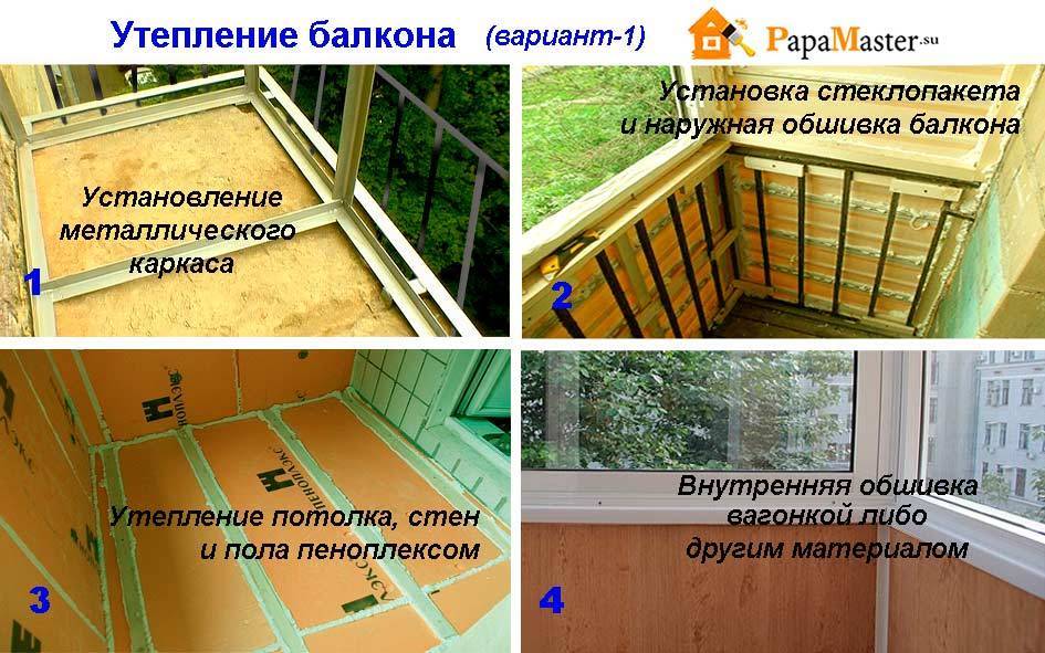 Утепление балкона изнутри: описание материалов, полная пошаговая инструкция как все сделать своими руками (40+ фото видео) +отзывы