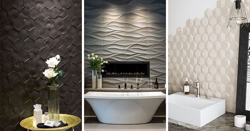 Рельефная плитка для ванной: 25 стильных вариантов