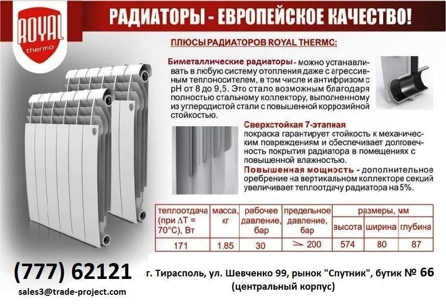 Таблицы теплоотдачи радиаторов отопления